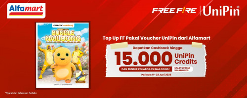 Beli Voucher UniPin di Alfamart, Dapatkan Cashback UniPin Credits dan Bundle Kolaborasi Nailoong!